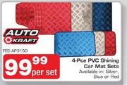 Auto Kraft 4-Pce PVC Shining Car Mat Sets-Per Set