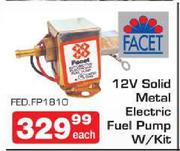 Facet 12V Solid Metal Electric Fuel Pump W/Kit-Each