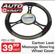 Auto Craft Carbon Look Message Steering Wheel Cover-Each