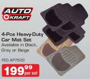Auto Craft 4 Piece Heavy Duty Car Mat Set-Per Set