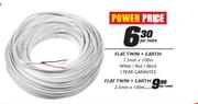 Flat Twin + Earth-1.5mm x 100m-Per Metre