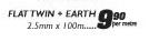 Flat Twin + Earth-2.5mm x 100m-Per Metre