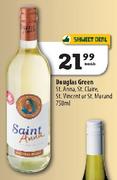 Douglas Green St. Anna, St. Claire, St. Vincent or St. Morand-750ml Each