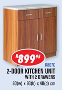 2 Door Kitchen Unit With 2 Drawers 80x83x40cm(K807C)