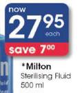 Milton Sterillsing Fluid-500ml Each