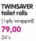Twinsaver Toilet Rolls(1-Ply Wrapped)-24's Each