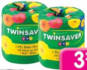 Twinsaver Toilet Rolls(1-Ply Wrapped)-24's Each