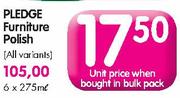 Pledge Furniture Polish(All Variants)-6x275ml Each