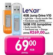 Lexar 4GB Jump Drive V10-each