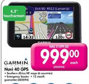 Garmin Nuvi 40 GPS-4.3" Touchscreen