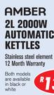 Amber 2L 2000W Automatic Kettles With Cord RS617CRD