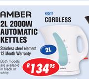 Amber 2L 2000W Automatic Kettles Cordless RS617