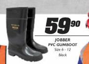 Jobber PVC Gumboot Black-Size 6-12 