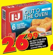 I&J Out 'O The Oven Frozen Crumbed Fish Portions-400g 