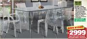 H&H Collection Planet Glass Diningroom Table
