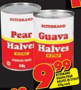 Ritebrand Guava/Pear Halves In Syrup-410g Each