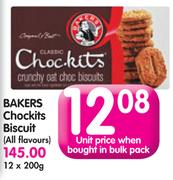 Bakers Chockits Biscuit (All Flavours)-12x200g