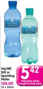 Valpre Still Or Sparkling Water-24x500ml