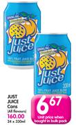 Just Juice Cans (All Flavours)-24x330ml