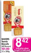 Bakers Tennis Biscuits(All Flavours)-12x200G