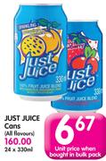 Just Juice Cans(All Flavours)-24x330Ml