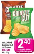 Willards Crinkle Cut(All Flavours)-48x30G