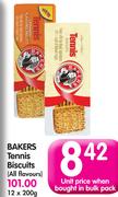 Bakers Tennis Biscuits(All Flavours)-12x200G