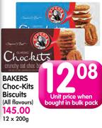 Bakers Choc-Kits Biscuits(All Flavours)-12x200G