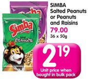 Simba Salted Peanuts Or Peanuts And Raisins-36x50G