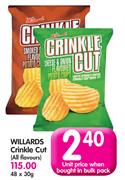 Willards Crinkle Cut(All Flavours)-48x30g