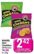 Bakers Mini Cheddar (All Flavours)-6x33g