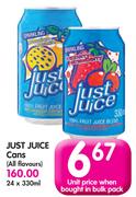 Just Juice Cans (All Flavours)-24x330ml