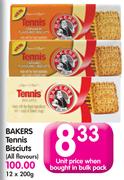Bakers Tennis Biscuits(All Flavours)-12x200G
