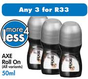 Axe Roll On (All Variants)-3 x 50ml