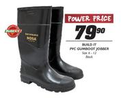 Build It PVC Gumboot Jobber Black-Size 6-12