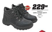 Build It Sabre Leather Safety Boot Black-Size 6-12
