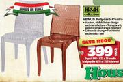 H&H Collection Venus Polycarb Chairs-Each