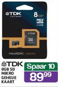 TDK 8GB SD Mikro Geheue Kaart