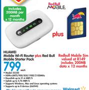 Huawei Mobile Wi-Fi Router+ Red Bull Mobile Starter Pack E5220-Each