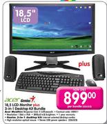 Acer Genius 18.5" LCD Monitor + 3-in-1 Desktop Kit Bundle
