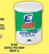 Ecoat Acrylic PVA Paint White 5L