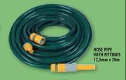 Hose Pipe With Fittings- 12.5mm x 20m