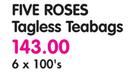 Five Roses Tagless Teabags-6x100's 