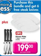 Aro Dinner Plate White-Per 6 Pack