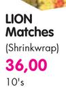 Lion Matches(Shrinkwrap)-10's