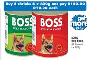 Boss Dog Food(All Flavours)-6x820g Each