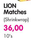 Lion Matches (Shrinkwrap)-10's