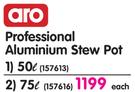 Aro 75Ltr Professional Aluminium Stew Pot