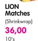 Lion Matches(Shrinkwrap)-10's