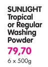 Sunlight Tropical Or Regular Washing Powder-6x500g